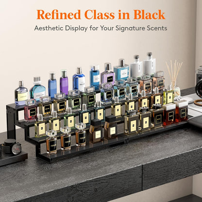 Spice Rack, Perfume Cologne Organizer, Cupcake Stand, Tool-Free Assembly, Display Riser Shelf, Seasoning Figurine Makeup Holder, Room Decor, Kitchen Cabinet Storage, Clear, 12in-3 Tier