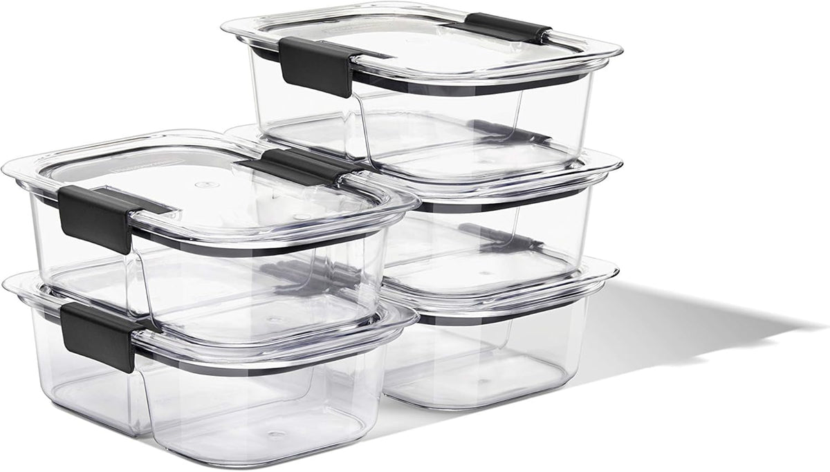 Brilliance Tritan Plastic Food Storage Containers BPA Free Airtight Lids Ideal for Lunch Meal Prep & Leftovers Set of 5 (3.2 Cup)