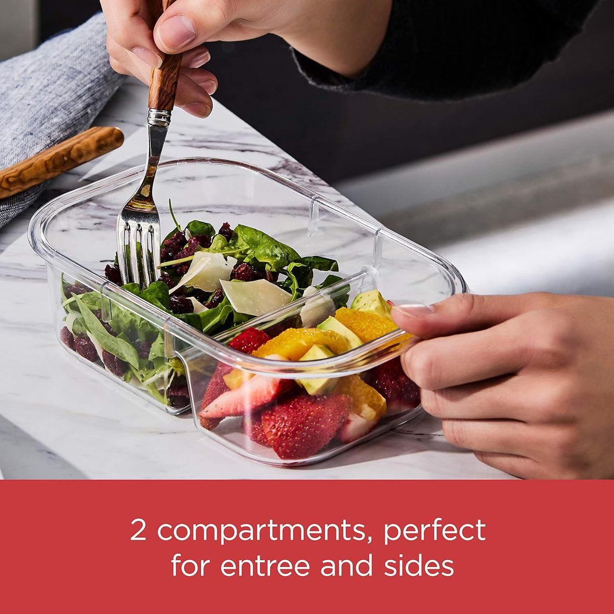 Brilliance Tritan Plastic Food Storage Containers BPA Free Airtight Lids Ideal for Lunch Meal Prep & Leftovers Set of 5 (3.2 Cup)