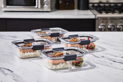 Brilliance Tritan Plastic Food Storage Containers BPA Free Airtight Lids Ideal for Lunch Meal Prep & Leftovers Set of 5 (3.2 Cup)
