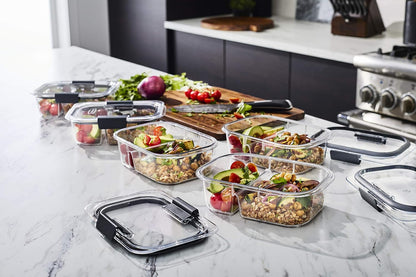 Brilliance Tritan Plastic Food Storage Containers BPA Free Airtight Lids Ideal for Lunch Meal Prep & Leftovers Set of 5 (3.2 Cup)