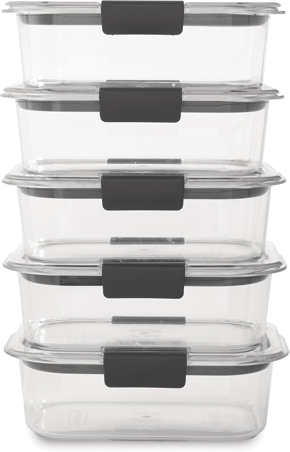 Brilliance Tritan Plastic Food Storage Containers BPA Free Airtight Lids Ideal for Lunch Meal Prep & Leftovers Set of 5 (3.2 Cup)