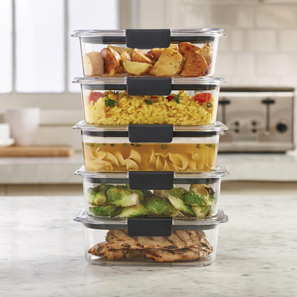 Brilliance Tritan Plastic Food Storage Containers BPA Free Airtight Lids Ideal for Lunch Meal Prep & Leftovers Set of 5 (3.2 Cup)