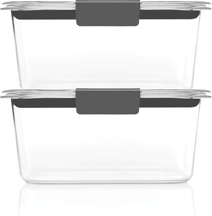 Brilliance Tritan Plastic Food Storage Containers BPA Free Airtight Lids Ideal for Lunch Meal Prep & Leftovers Set of 5 (3.2 Cup)