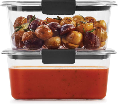 Brilliance Tritan Plastic Food Storage Containers BPA Free Airtight Lids Ideal for Lunch Meal Prep & Leftovers Set of 5 (3.2 Cup)