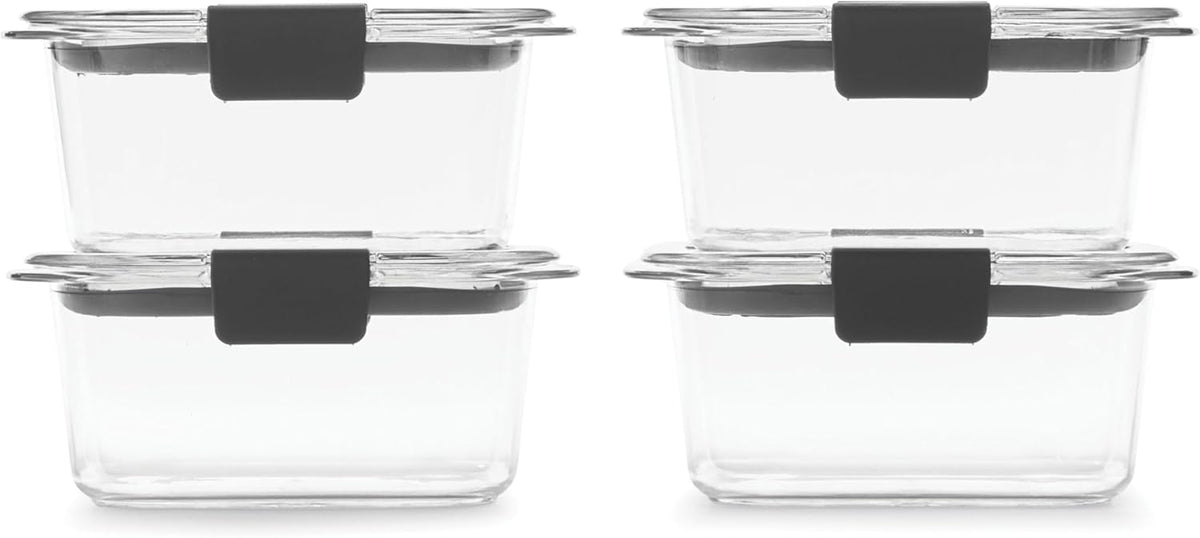 Brilliance Tritan Plastic Food Storage Containers BPA Free Airtight Lids Ideal for Lunch Meal Prep & Leftovers Set of 5 (3.2 Cup)