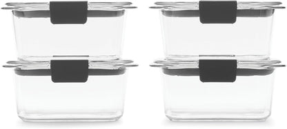 Brilliance Tritan Plastic Food Storage Containers BPA Free Airtight Lids Ideal for Lunch Meal Prep & Leftovers Set of 5 (3.2 Cup)