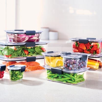 Brilliance Tritan Plastic Food Storage Containers BPA Free Airtight Lids Ideal for Lunch Meal Prep & Leftovers Set of 5 (3.2 Cup)
