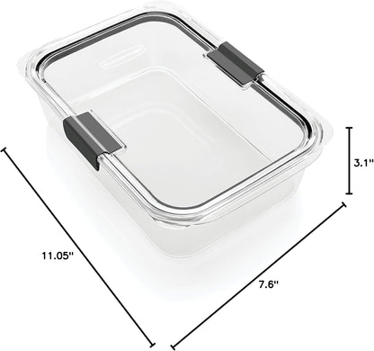 Brilliance Tritan Plastic Food Storage Containers BPA Free Airtight Lids Ideal for Lunch Meal Prep & Leftovers Set of 5 (3.2 Cup)