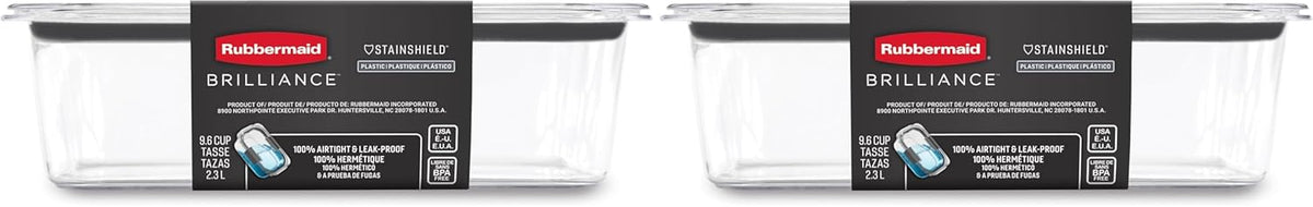 Brilliance Tritan Plastic Food Storage Containers BPA Free Airtight Lids Ideal for Lunch Meal Prep & Leftovers Set of 5 (3.2 Cup)