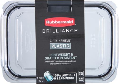 Brilliance Tritan Plastic Food Storage Containers BPA Free Airtight Lids Ideal for Lunch Meal Prep & Leftovers Set of 5 (3.2 Cup)