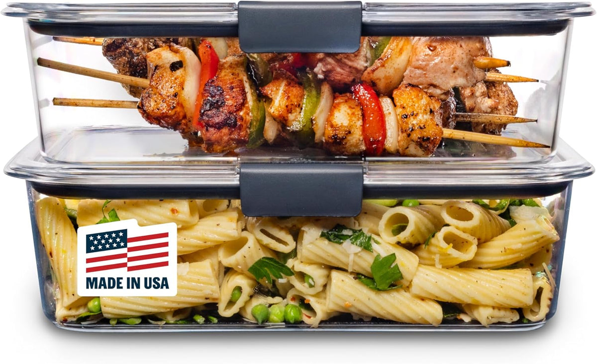 Brilliance Tritan Plastic Food Storage Containers BPA Free Airtight Lids Ideal for Lunch Meal Prep & Leftovers Set of 5 (3.2 Cup)