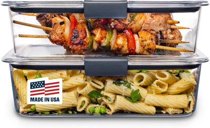 Brilliance Tritan Plastic Food Storage Containers BPA Free Airtight Lids Ideal for Lunch Meal Prep & Leftovers Set of 5 (3.2 Cup)