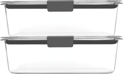 Brilliance Tritan Plastic Food Storage Containers BPA Free Airtight Lids Ideal for Lunch Meal Prep & Leftovers Set of 5 (3.2 Cup)