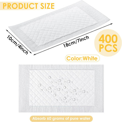 400 Pcs Meat Absorbent Pads 4x7 Inch Meat Soaker Pads for Vacuum Sealer Bags Fish and Poultry Pad 60 Grams (White)