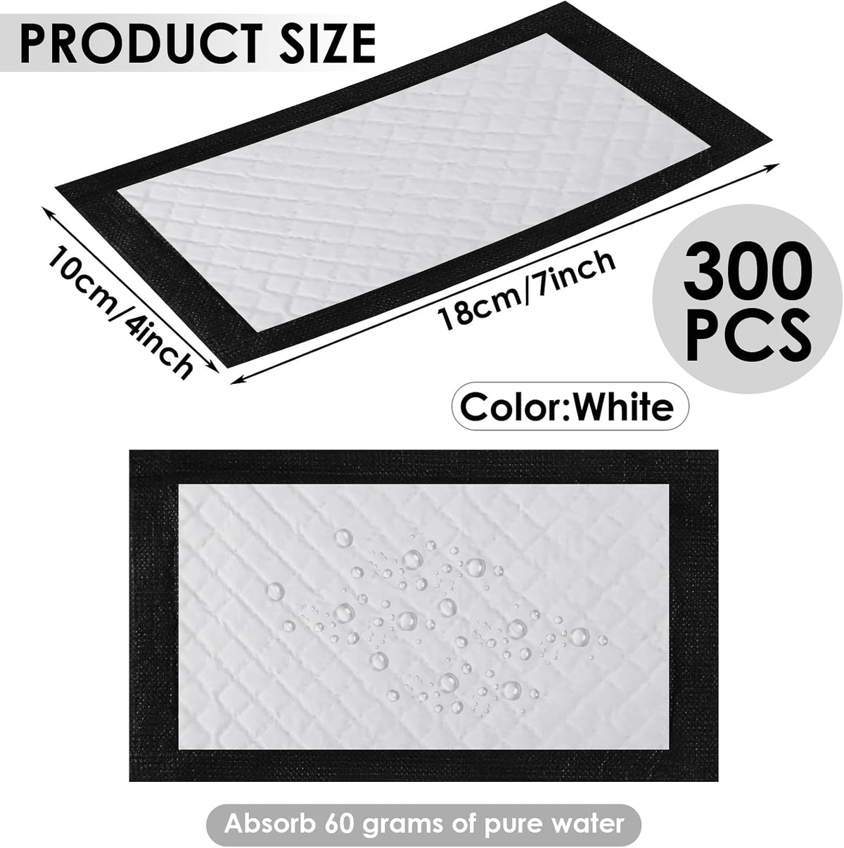 400 Pcs Meat Absorbent Pads 4x7 Inch Meat Soaker Pads for Vacuum Sealer Bags Fish and Poultry Pad 60 Grams (White)