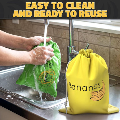 Lettuce Keeper Bag for Refrigerator, Reusable 3-Layer Foil Lining | Breathable Produce Storage Bags with Drawstring - Keeps Salad Greens Fresh | Sturdy, Washable, for Lettuce, Fruits, Veggies