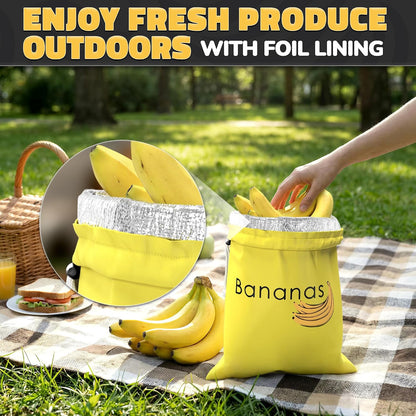 Lettuce Keeper Bag for Refrigerator, Reusable 3-Layer Foil Lining | Breathable Produce Storage Bags with Drawstring - Keeps Salad Greens Fresh | Sturdy, Washable, for Lettuce, Fruits, Veggies