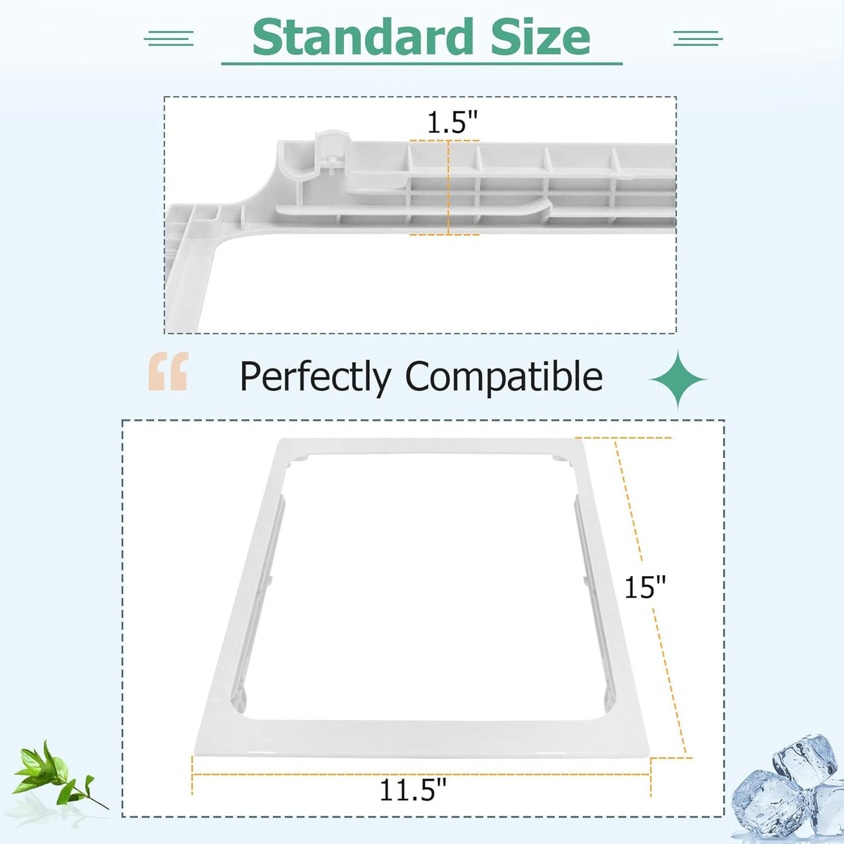 [Upgraded] W10861519 Deli Drawer Hanger (Without Glass), Meat Drawer Shelf Compatible with whirlpool Refrigerator WRT311/WRT318/WRT148 Some models (not all), Replaces: W10628698, AP5999492