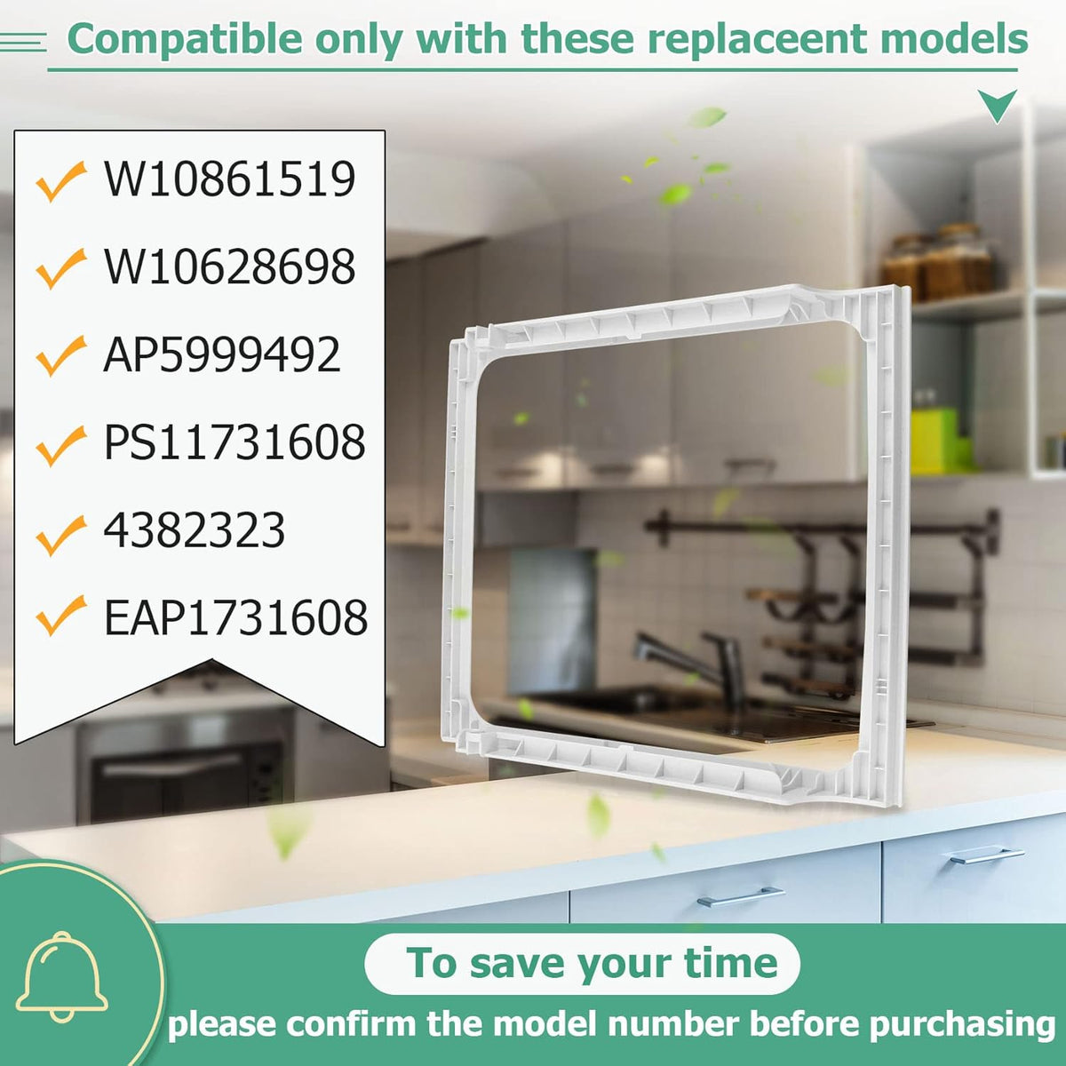 [Upgraded] W10861519 Deli Drawer Hanger (Without Glass), Meat Drawer Shelf Compatible with whirlpool Refrigerator WRT311/WRT318/WRT148 Some models (not all), Replaces: W10628698, AP5999492