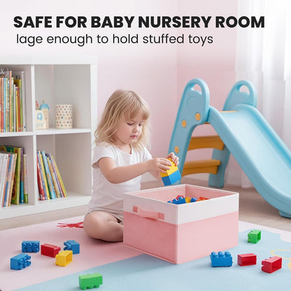 Large Closet Storage Baskets Bins with Lids 4 Pack, Storage Baskets for Organizing Shelves Nursery Bedroom, Home Dorm Closet Organizers Cubes for Clothes Toys Blanket Book - Stackable -14x10x9.5