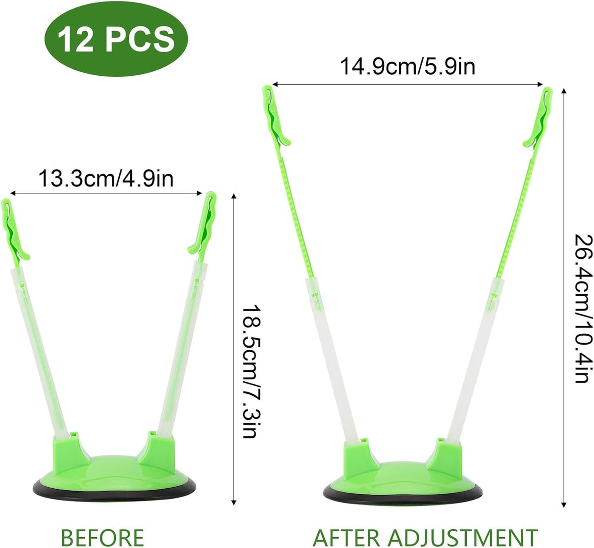 12 Pcs Baggy Rack, Freezer Bag Zip Lock Bag Holder Stands for Filling, Adjustable Plastic Bag Holder for Meal Food Prep