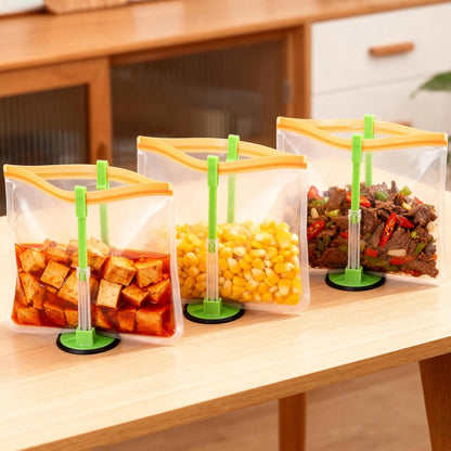 12 Pcs Baggy Rack, Freezer Bag Zip Lock Bag Holder Stands for Filling, Adjustable Plastic Bag Holder for Meal Food Prep