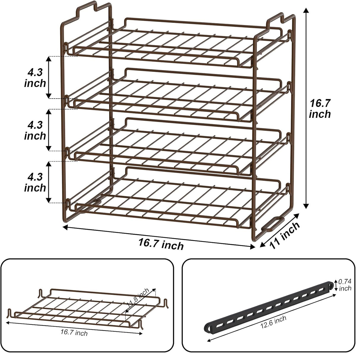 4 Tiers Stackable Can Rack Organizer, Wear-resistant Upgrade Beverage Food Can Dispenser Holder Holds up to 48 Cans for Kitchen Cabinet and Pantry (Silver)
