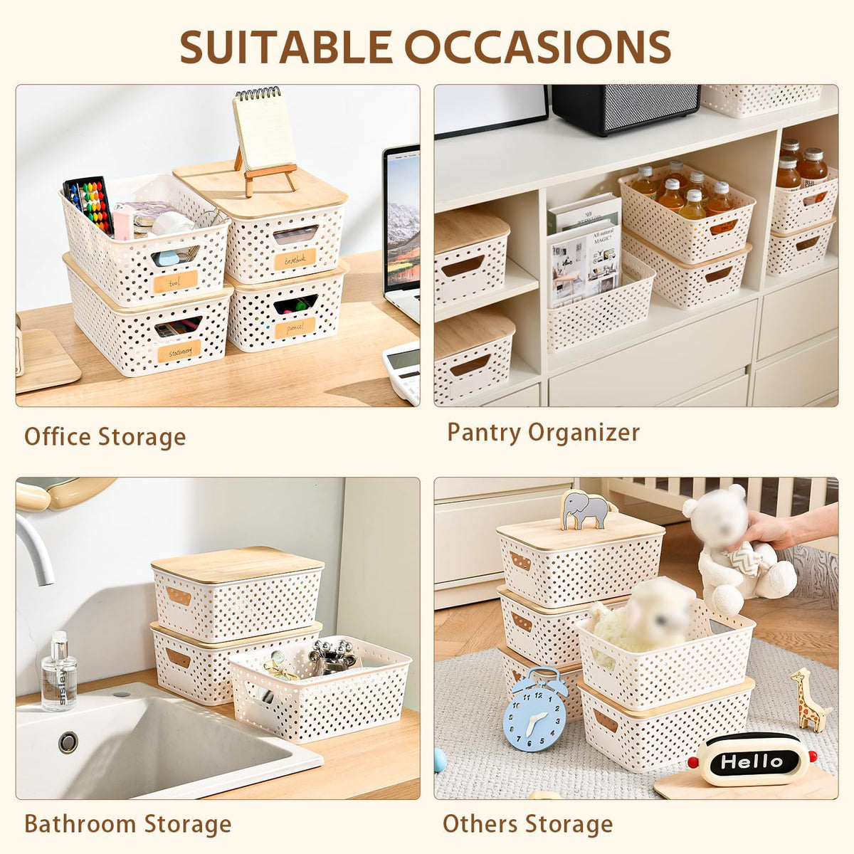 12 Pack Clear Plastic Storage Bins, Pantry Organizers and Storage, Clear Pantry Organizer Bins, Plastic Containers with Handle for Kitchen,Freezer,Cabinet,Closet,Bathroom Under Sink Storage