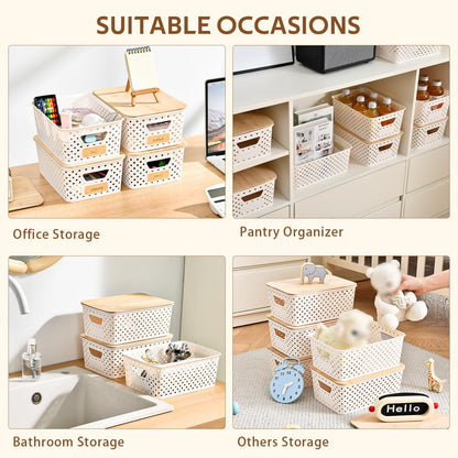 12 Pack Clear Plastic Storage Bins, Pantry Organizers and Storage, Clear Pantry Organizer Bins, Plastic Containers with Handle for Kitchen,Freezer,Cabinet,Closet,Bathroom Under Sink Storage