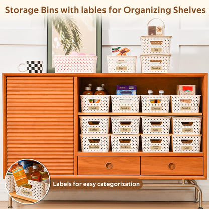 12 Pack Clear Plastic Storage Bins, Pantry Organizers and Storage, Clear Pantry Organizer Bins, Plastic Containers with Handle for Kitchen,Freezer,Cabinet,Closet,Bathroom Under Sink Storage