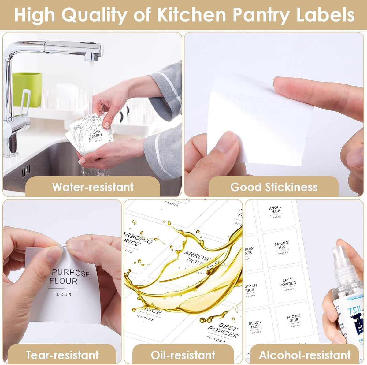 434 Pcs Kitchen Pantry Labels for Food Containers with DIY Blank Labels