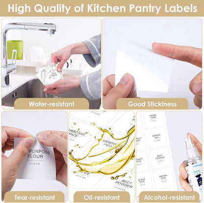 434 Pcs Kitchen Pantry Labels for Food Containers with DIY Blank Labels
