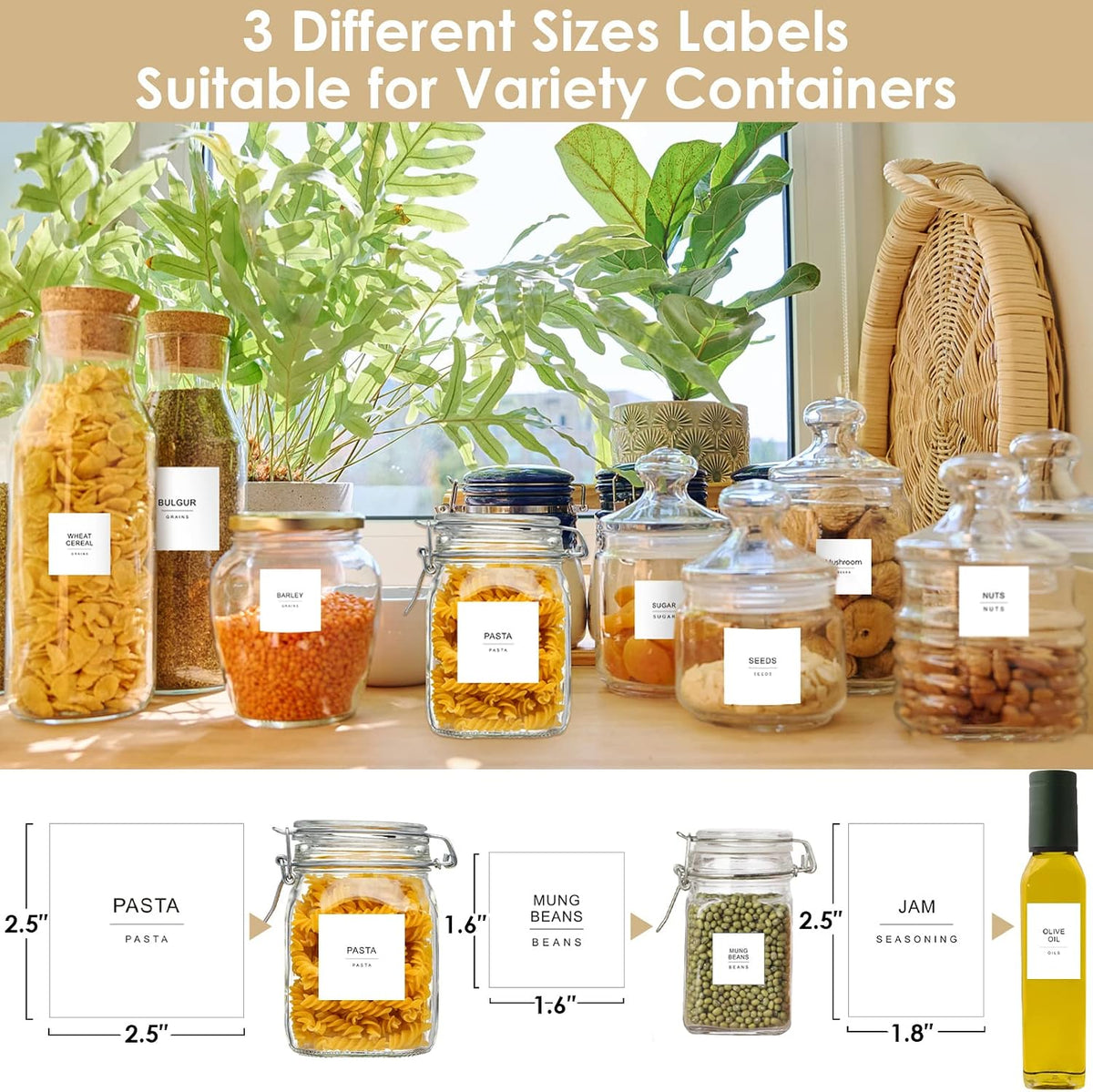 434 Pcs Kitchen Pantry Labels for Food Containers with DIY Blank Labels