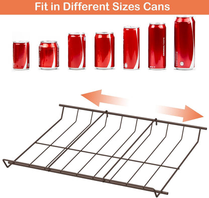 Can Holders Organizer for Pantry 5-Tier Can Storage for Pantry Shelf Hold up to 60 Cans with Rack Dispenser for Countertop Kitchen Shelf, Soda Drinks, Rustic Brown
