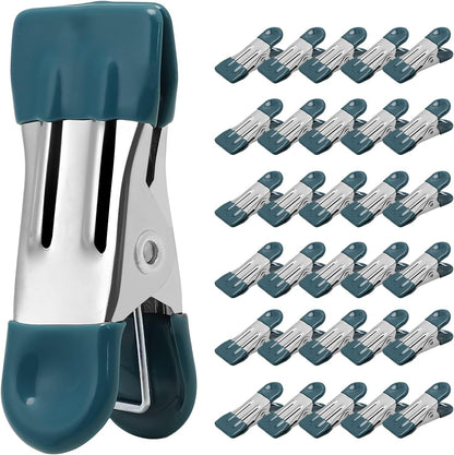 Clothes Pins Heavy Duty, 30 Pack, 2.17 Inch Metal Chip Clips, 6 Colors