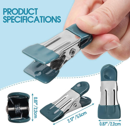 Clothes Pins Heavy Duty, 30 Pack, 2.17 Inch Metal Chip Clips, 6 Colors