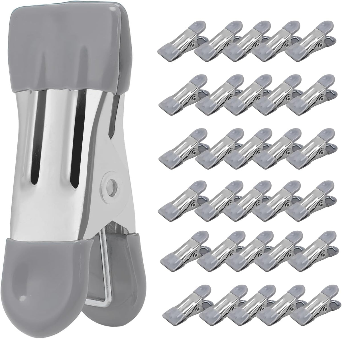 Clothes Pins Heavy Duty, 30 Pack, 2.17 Inch Metal Chip Clips, 6 Colors