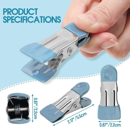 Clothes Pins Heavy Duty, 30 Pack, 2.17 Inch Metal Chip Clips, 6 Colors