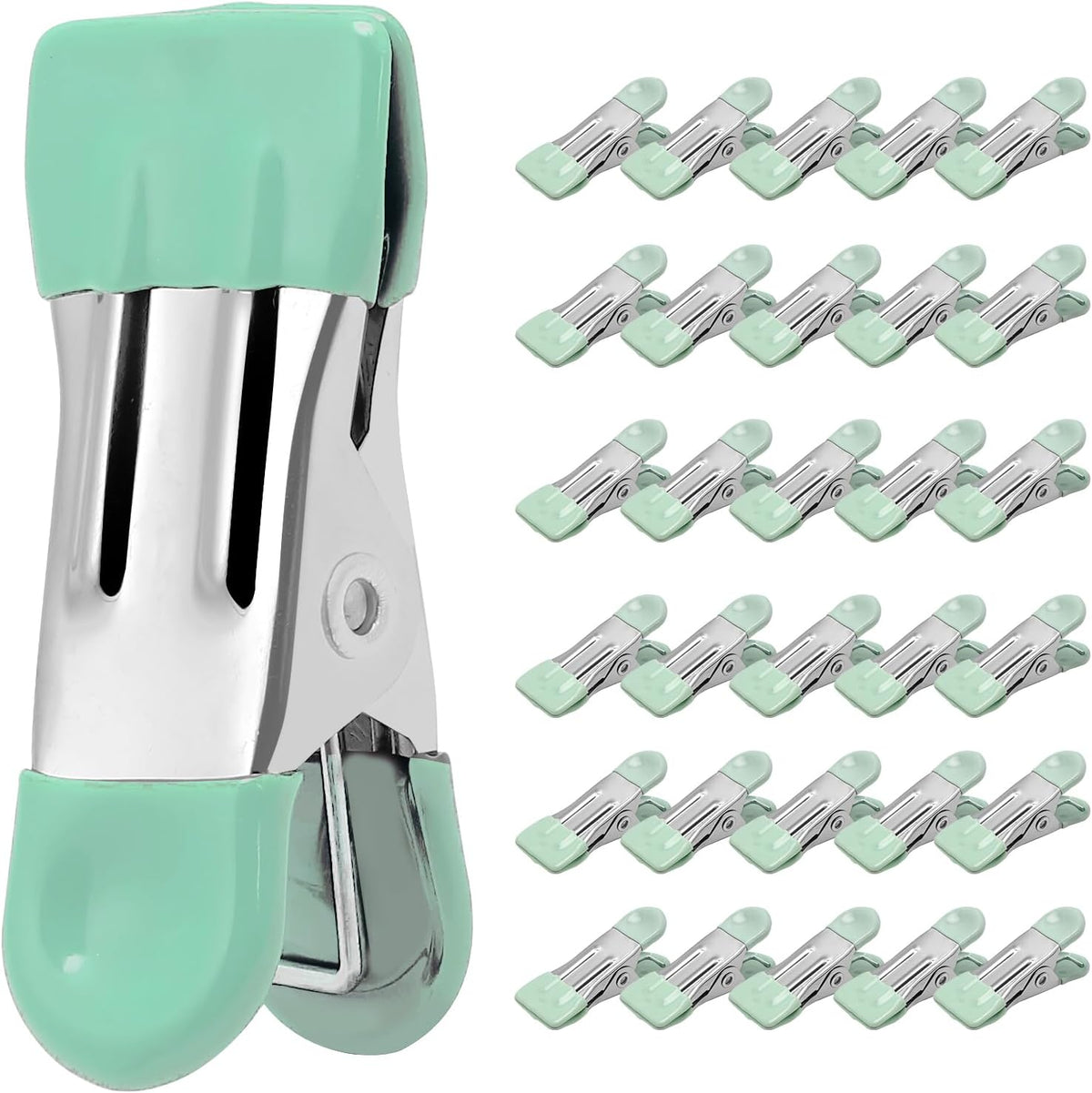 Clothes Pins Heavy Duty, 30 Pack, 2.17 Inch Metal Chip Clips, 6 Colors