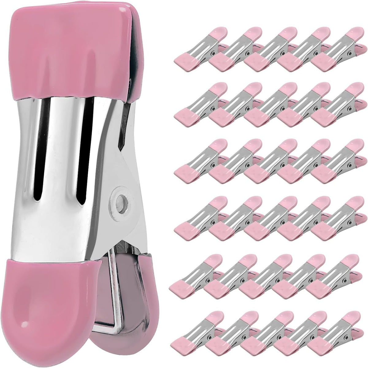 Clothes Pins Heavy Duty, 30 Pack, 2.17 Inch Metal Chip Clips, 6 Colors