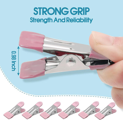 Clothes Pins Heavy Duty, 30 Pack, 2.17 Inch Metal Chip Clips, 6 Colors