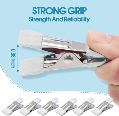 Clothes Pins Heavy Duty, 30 Pack, 2.17 Inch Metal Chip Clips, 6 Colors