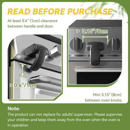 1 PC Baby Safety Oven Door Lock, Kitchen Safety Locks for Babies, Childproof Oven Locks for Kids, Heat-Resistant, No Screws & Drilling (Black)