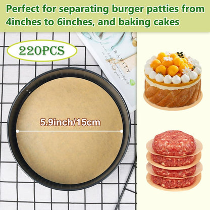 BOYAN 9 Inch Parchment Paper Rounds for Springform Pan and Cake Pan, 100pcs