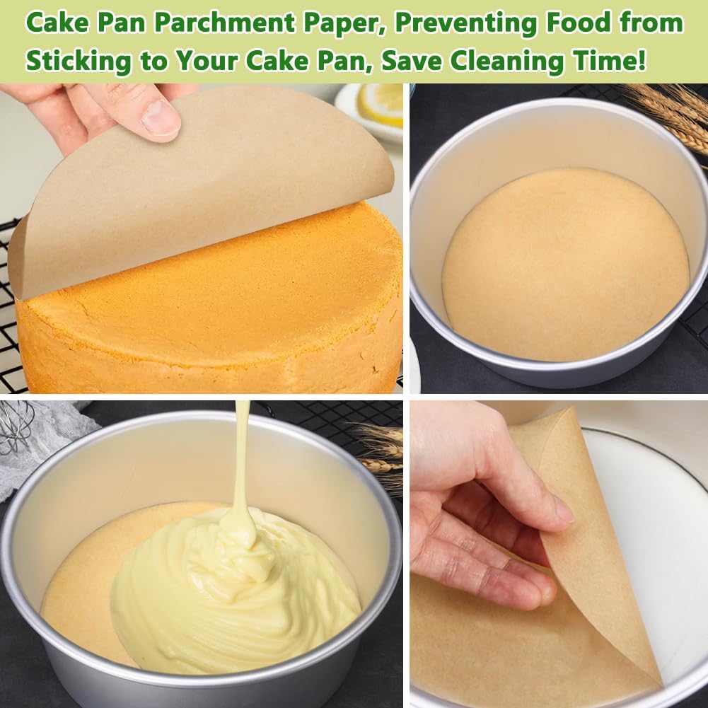 BOYAN 9 Inch Parchment Paper Rounds for Springform Pan and Cake Pan, 100pcs