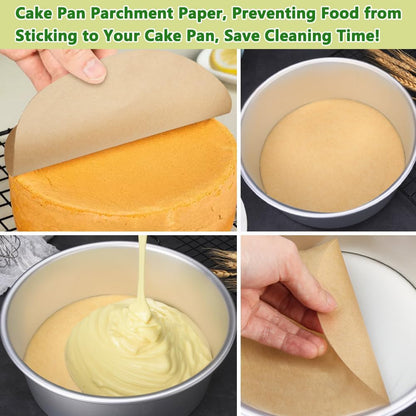 BOYAN 9 Inch Parchment Paper Rounds for Springform Pan and Cake Pan, 100pcs