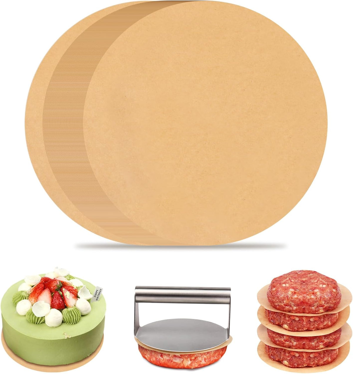 BOYAN 9 Inch Parchment Paper Rounds for Springform Pan and Cake Pan, 100pcs