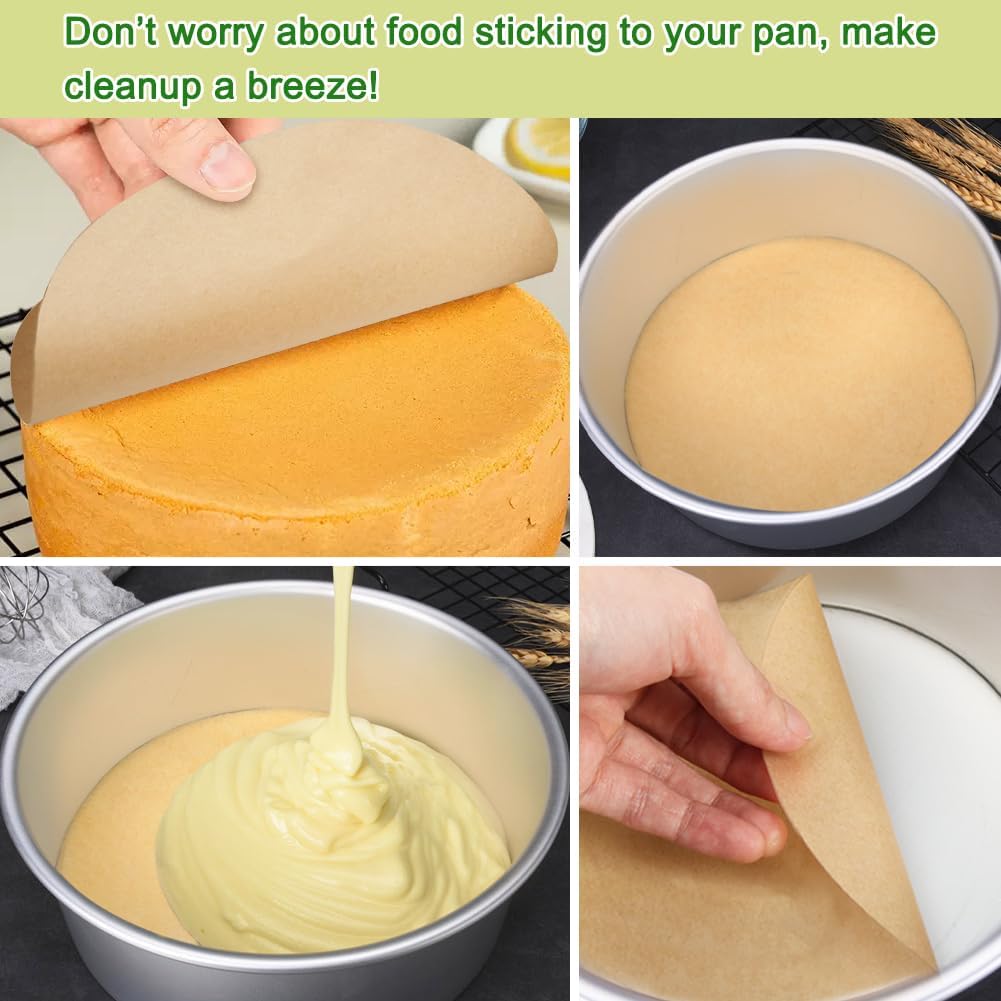 BOYAN 9 Inch Parchment Paper Rounds for Springform Pan and Cake Pan, 100pcs