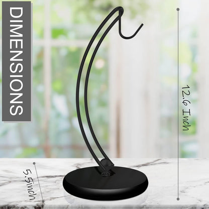 Banana Holder Stand - Patented Modern Banana Tree Hanger with Wood Base Stainless Steel Banana Rack for Home Kitchen Use,Doesn't Tip Over (Full Black)